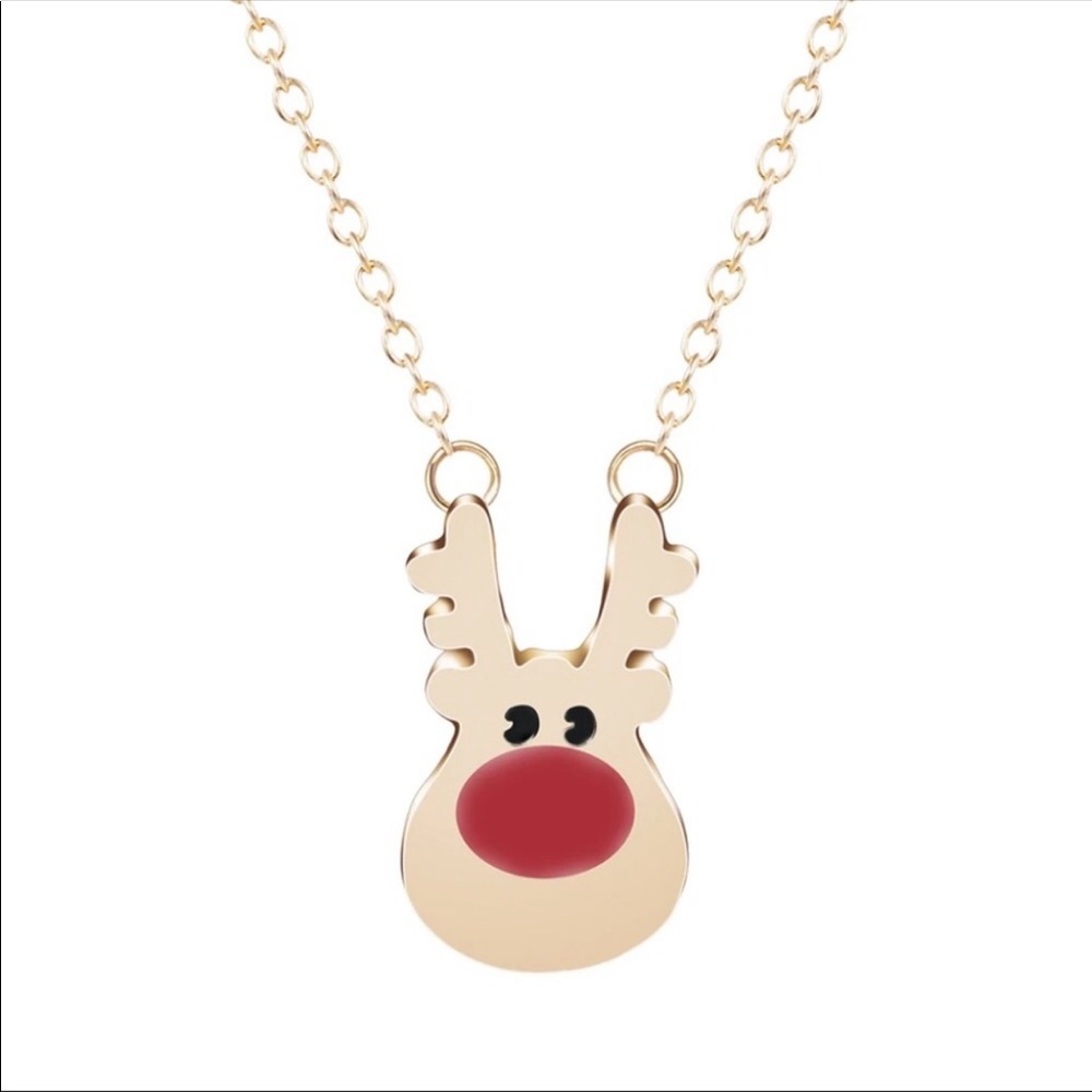 ‼️LAST ONE ‼️Red nose reindeer necklace